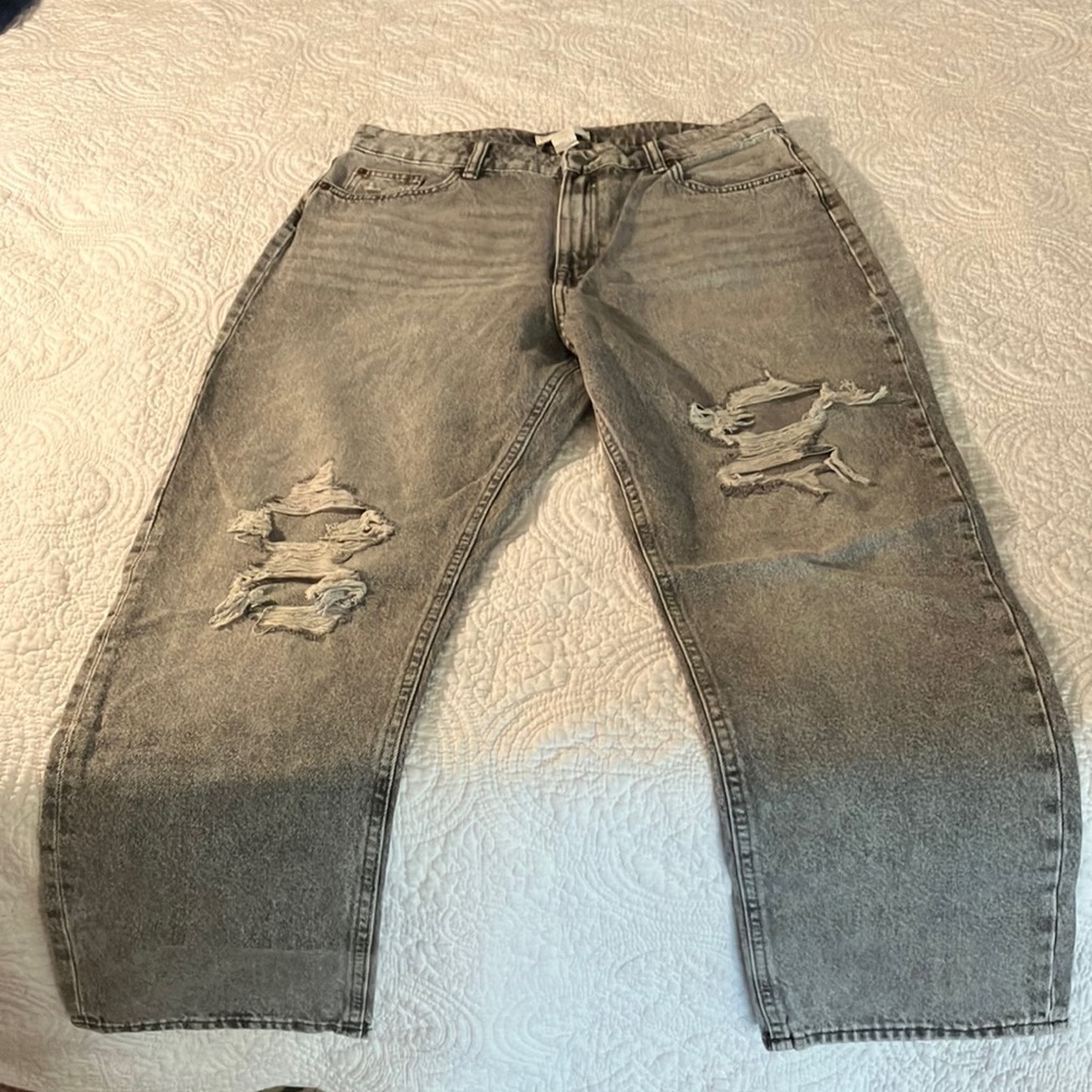 H&M Distressed Straight Leg Jean